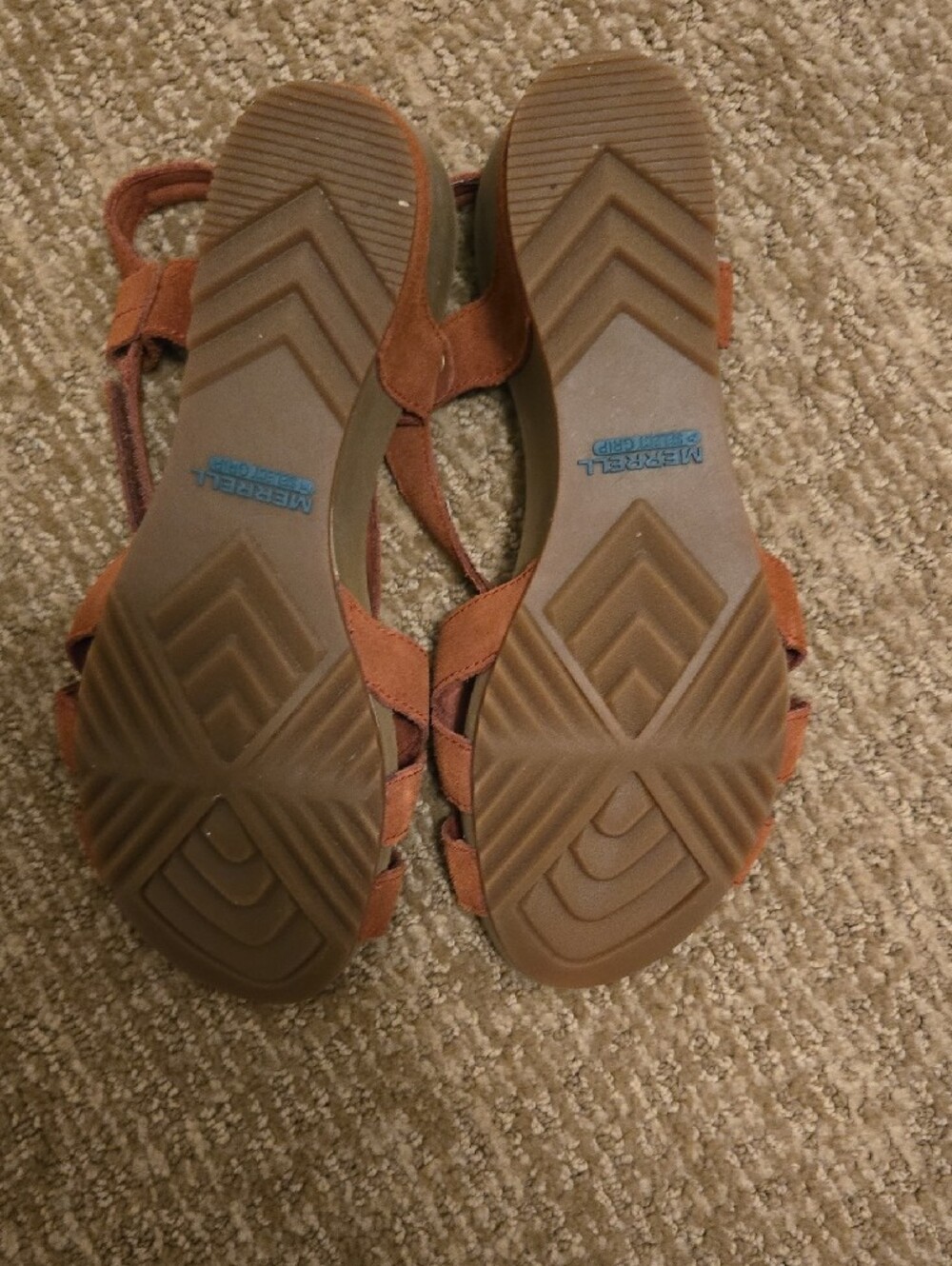 Merrell Women's Rust Suede Strappy Walking Sandals, Size 8 - Picture 6 of 6